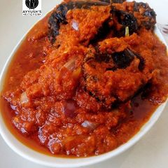 Nigerian smoked fish stew A picture of Nigerian smoked fish stew.
