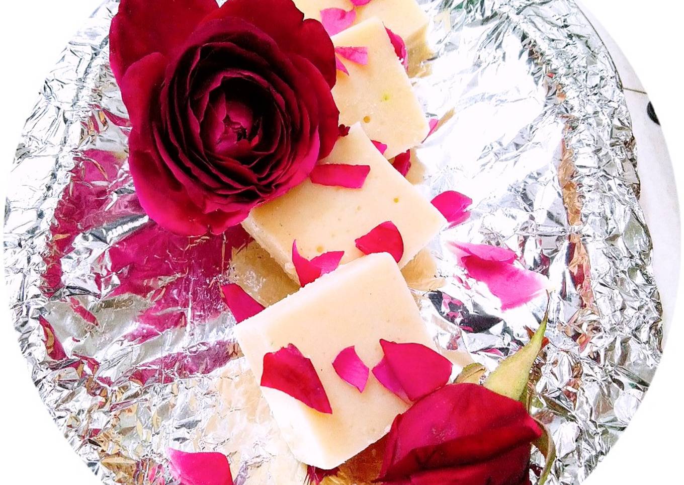 Rose milk barfi