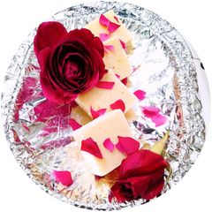 A picture of Rose milk barfi.