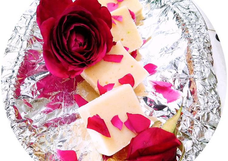 Rose milk barfi