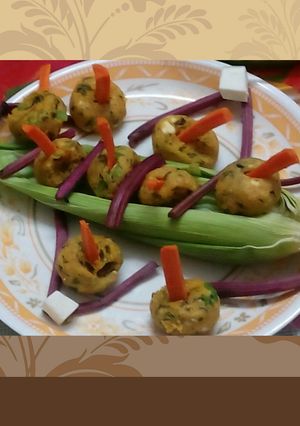A picture of Party special starter : paneer vegetable tikki.