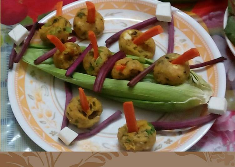 Recipe of Appetizing Party special starter : paneer vegetable tikki