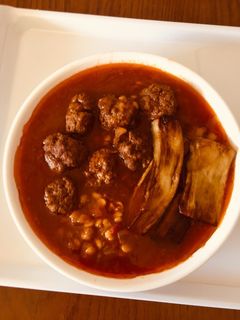 عکسی از دستور قیمه بادمجان با گوشت قلقلی