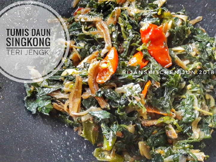 Cara Gampang Membuat Resep Tumis Daun Singkong Teri Jengki yang Lezat Anti Ribet, Lezat