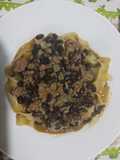 Fetuccini con porotos negros