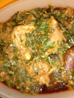 A picture of Eforiro(Vegetable Soup).