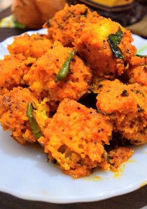 A picture of Fried Dhokla.