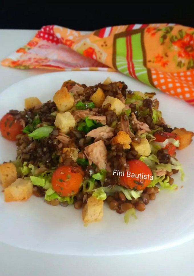 Una foto de Ensalada de lentejas con cherry