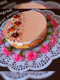 عکسی از دستور چیزکیک هلو 🌸