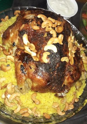 صورة لوصفة دجاجة مشوية على أرز كبسة