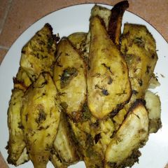 A picture of Spiced baked sweet potatoes #newauthorchallenge.