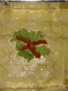 Una foto de Lasagna de vegetales a la crema y bechamel de queso.