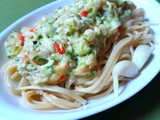 Salsa de crema y zapallo italiano
