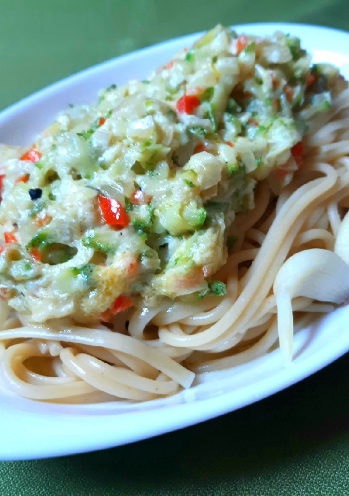 Una foto de Salsa de crema y zapallo italiano