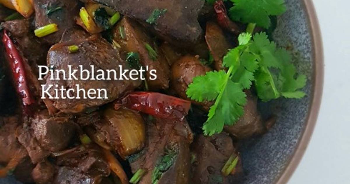 Sweet and Spicy Chicken Liver in soy and coriander sauce Recipe by