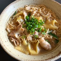 Instant Ramen with Pork & Wonton Wrappers A picture of Instant Ramen with Pork & Wonton Wrappers.