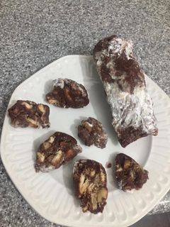 Una foto de Falso salchichón de chocolate