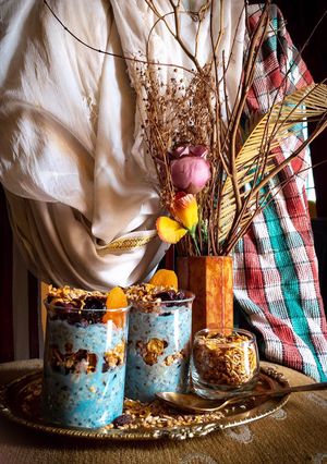 A picture of Overnight no cooking Oats chia pudding.