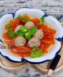 Bánh Canh Gấc Bò Viên