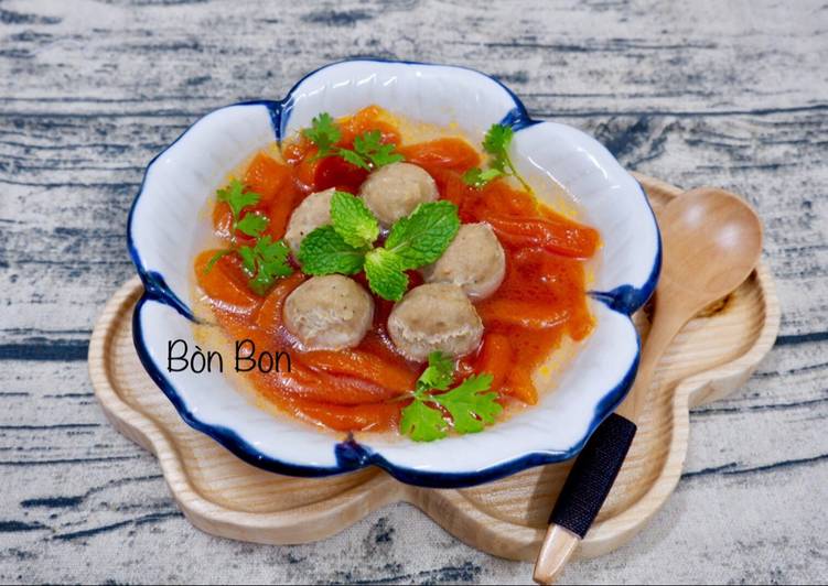 Bánh Canh Gấc Bò Viên