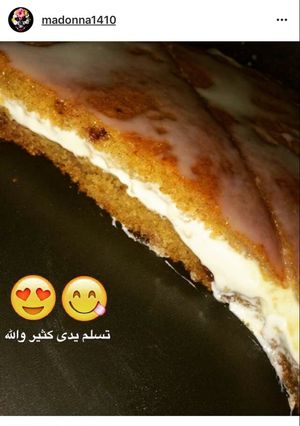 صورة لوصفة بسبوسة التمر 🌴بحشوة القيمر