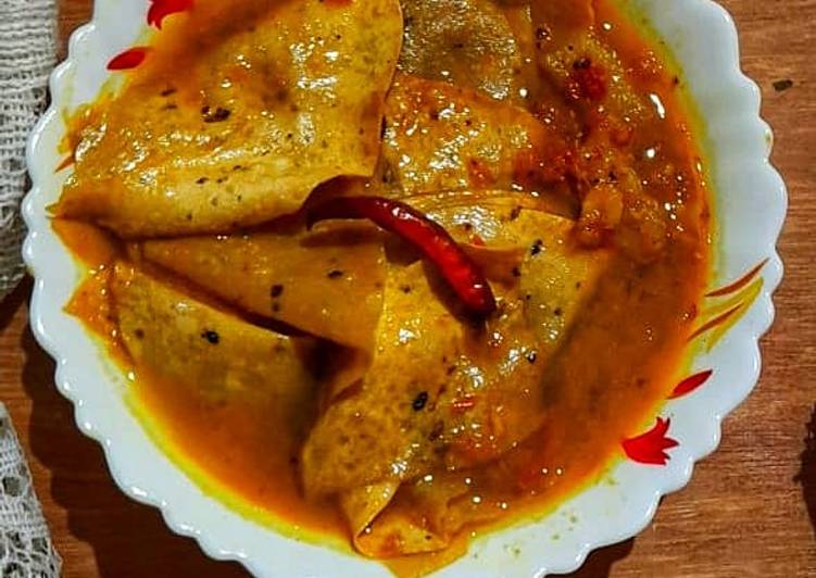 Simple Way to Make Super Quick Homemade Papad ki Sabzi/ Papar Curry Recipe / Papor er Dalna