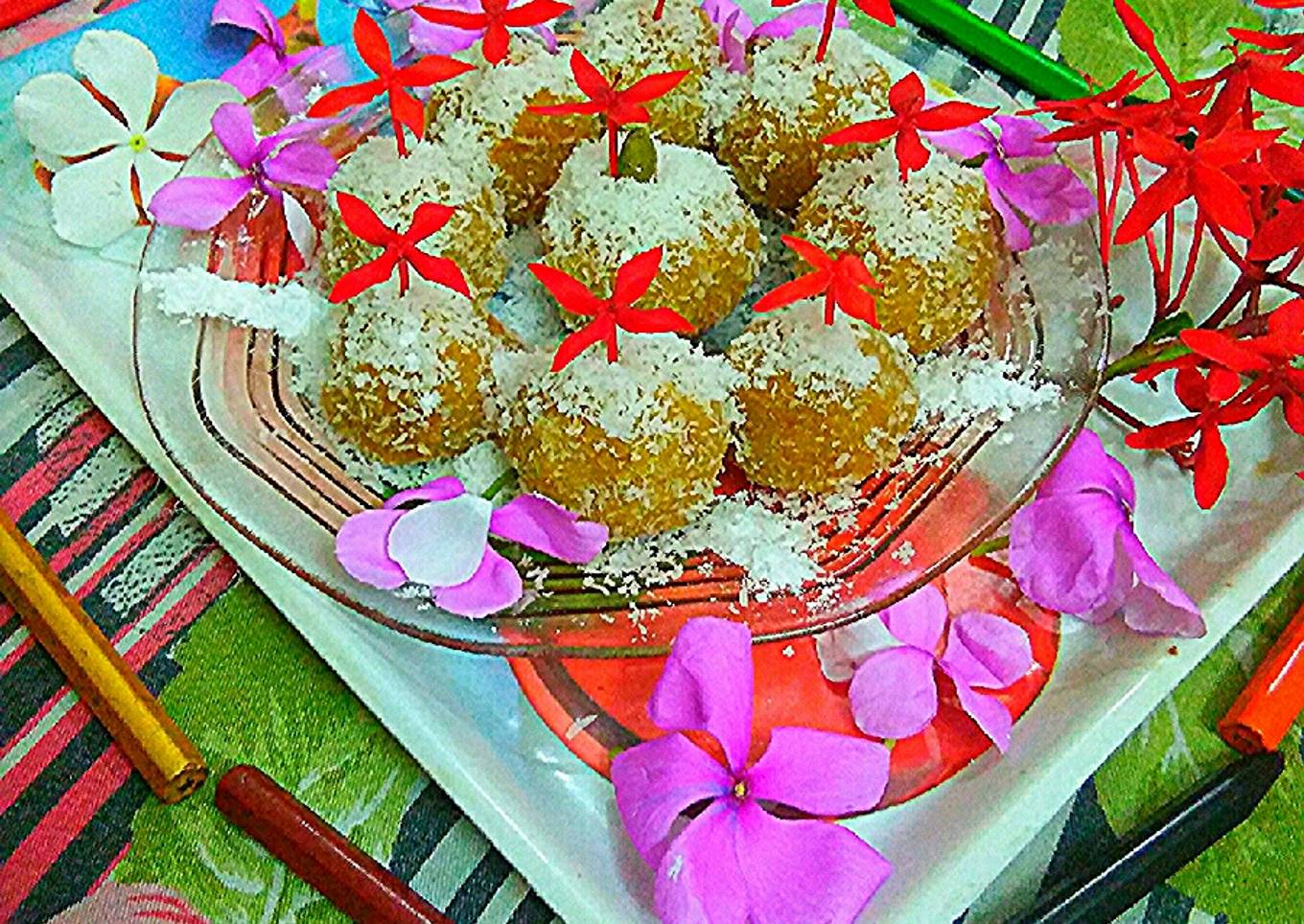 Mango coconut ladoo