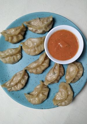 A picture of Chicken Momo.