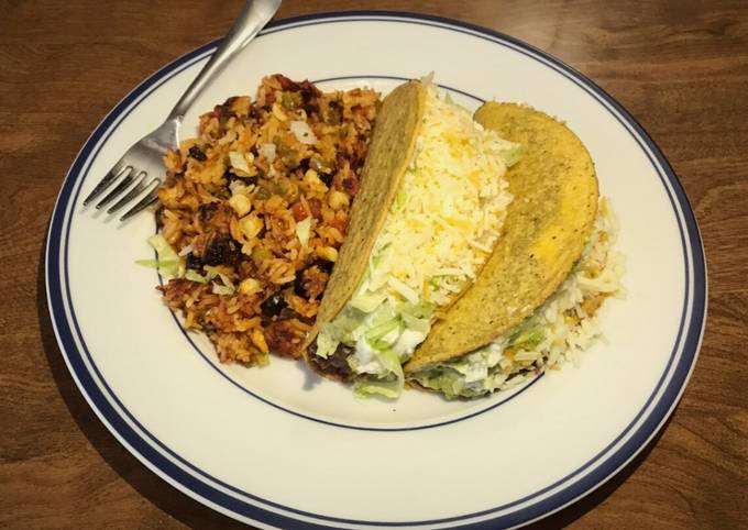 Cheesy Tex-Mex Rice and Tacos Recipe