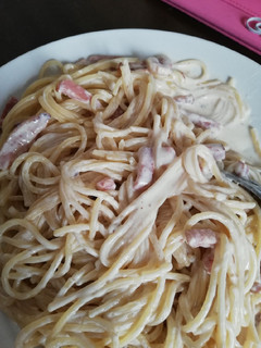 Una foto de Pasta carbonara