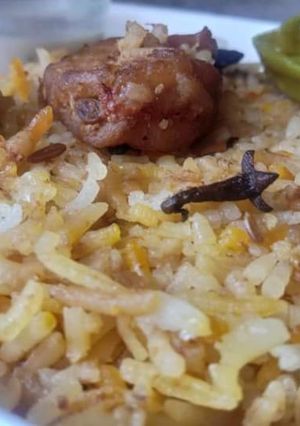 A picture of Prawn 🍤 biryani.