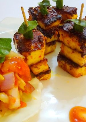 A picture of Spicy BBQ Paneer.