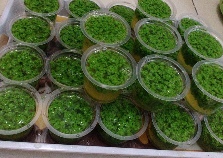 Resep masakan Puding Lumut Hijau | Langkah Membuat Puding Lumut Hijau Yang Mudah Dan Praktis