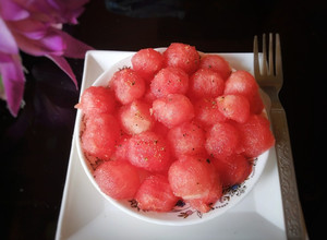 A picture of Watermelon salad.