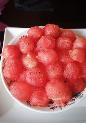 A picture of Watermelon salad.