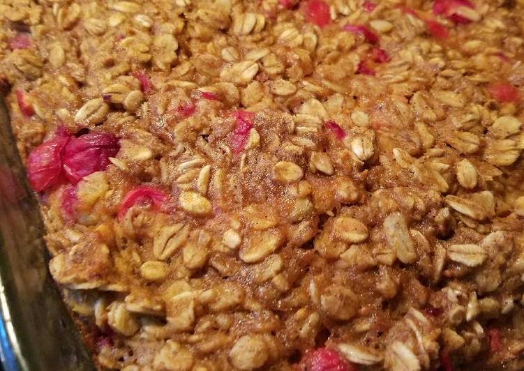 Simple Way to Cook Super Quick Pumpkin Cranberry Baked Oatmeal