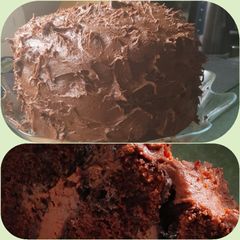 A picture of THE Most Decadent Chocolate Cake I Make.