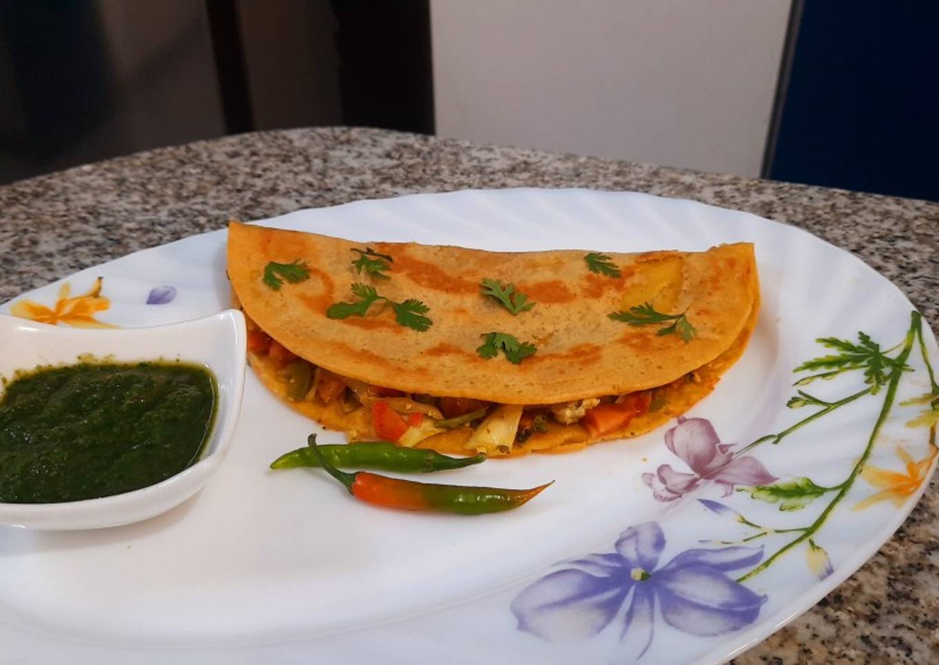 Stuffed Paneer Besan Chilla