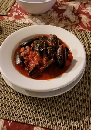 A picture of Tomato Mussel Stew.