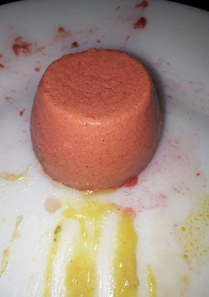 Una foto de Flan de remolacha