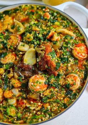 A picture of Nigerian Okro Soup.