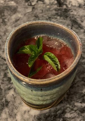 A picture of Fresh cranberry + Tequila.