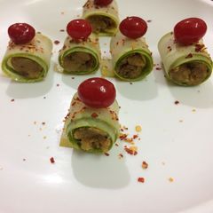 Cucumber roll ups A picture of Cucumber roll ups.