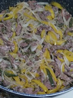 A picture of Beef Fajitas.