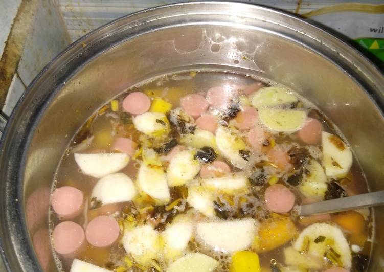 Langkah Mudah Buat Resep sop sosis bakso Yang Sempurna