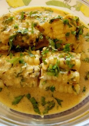 A picture of #CoastalcoconutrecipechallengeMaizecooked in coconut milk.