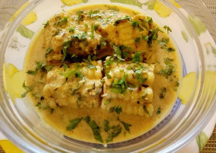 Steps to Prepare Ultimate #CoastalcoconutrecipechallengeMaizecooked in coconut milk