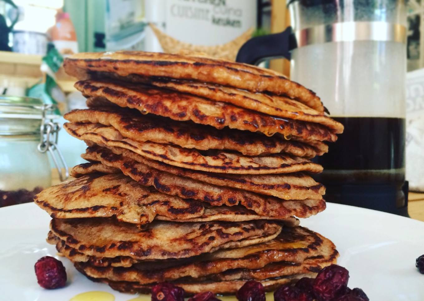 Pancakes veganos de harina de espelta