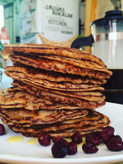 Una foto de Pancakes veganos de harina de espelta