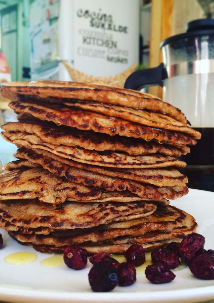 Una foto de Pancakes veganos de harina de espelta